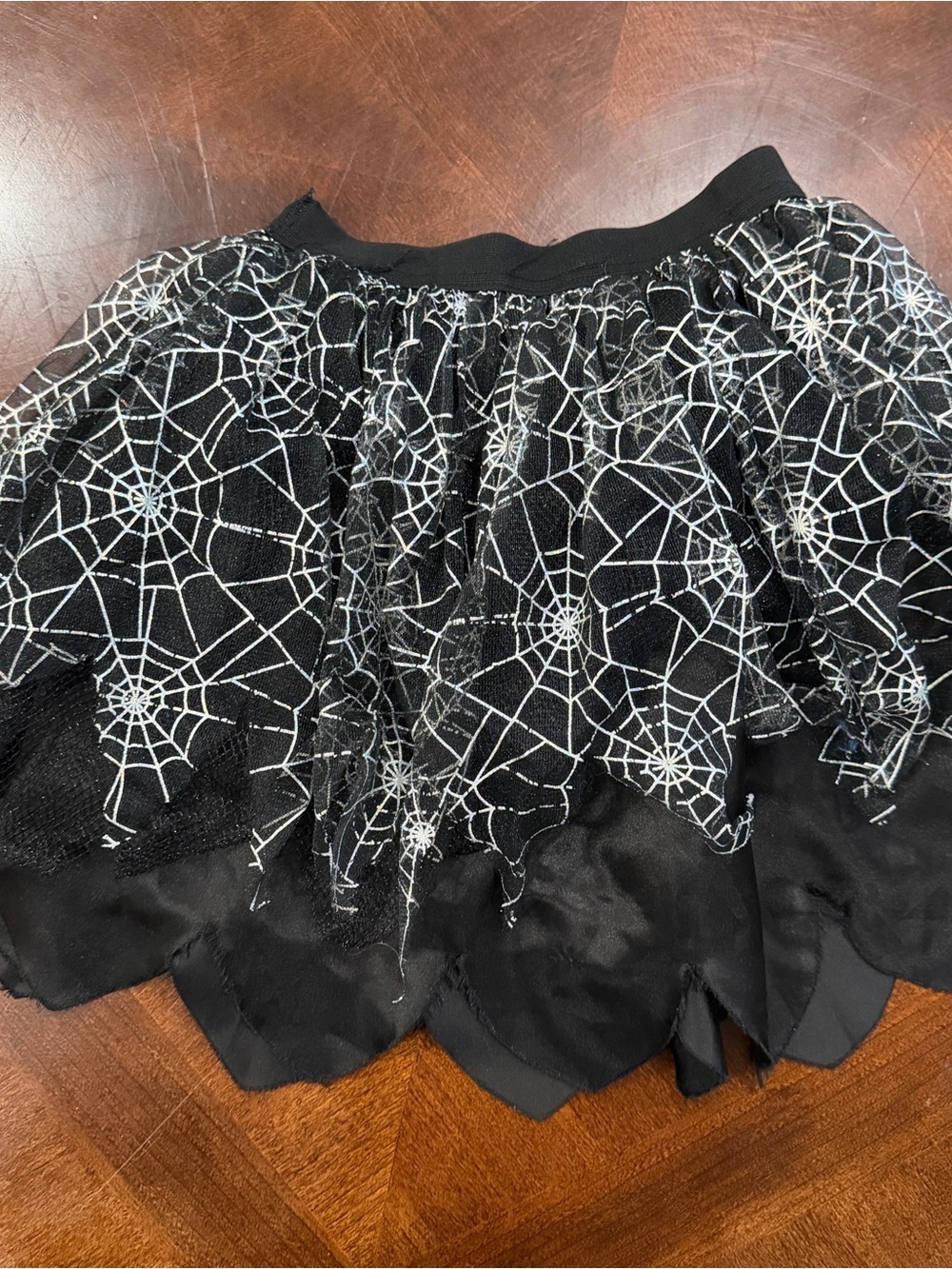 Spirit Black Spiderweb Tiered Skirt -Halloween Costume Play Girls Sz M/L